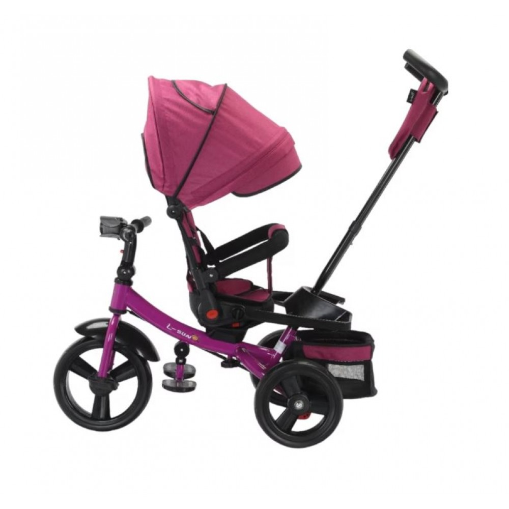 Tricicleta multifunctionala, Roti Din Spuma cu scaun reversibil si pozitie de somn, 8 luni-5 ani, SL02-Mov