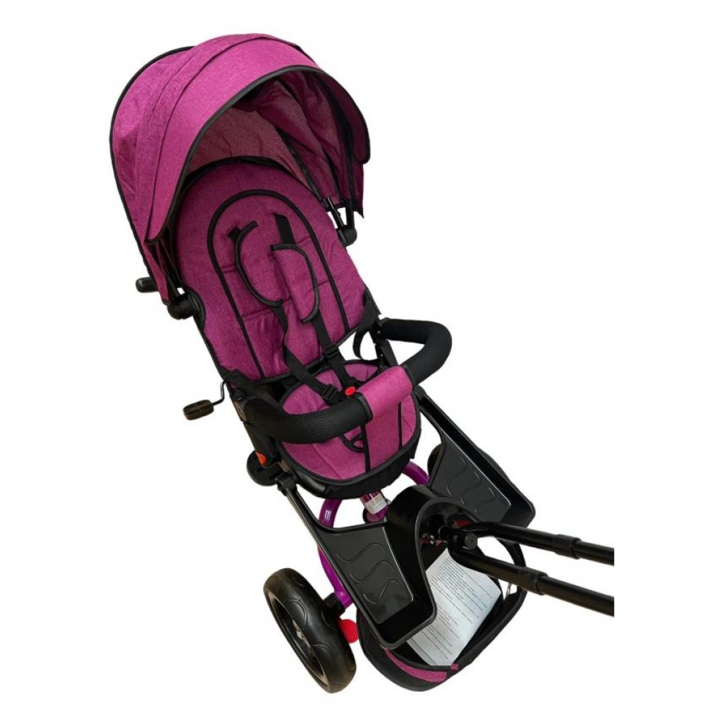 Tricicleta multifunctionala, Roti Din Spuma cu scaun reversibil si pozitie de somn, 8 luni-5 ani, SL02-Mov