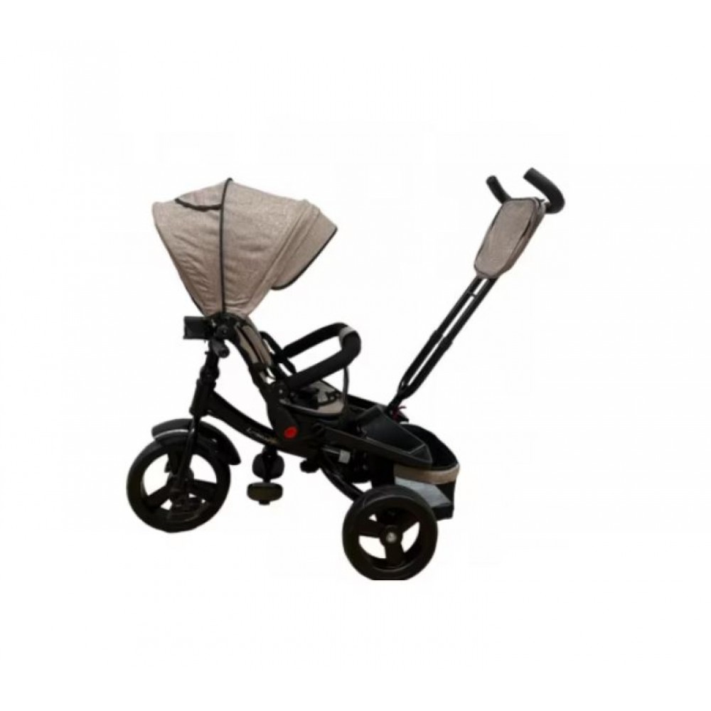 Tricicleta multifunctionala, Roti Din Spuma cu scaun reversibil si pozitie de somn, 8 luni-5 ani, SL02-Bej