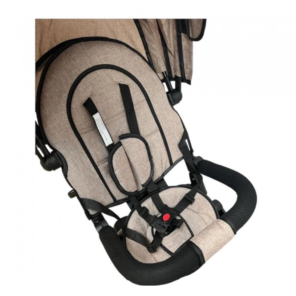 Tricicleta multifunctionala, Roti Din Spuma cu scaun reversibil si pozitie de somn, 8 luni-5 ani, SL02-Bej