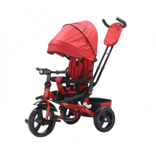 Tricicleta multifunctionala, Roti Din Spuma cu scaun reversibil si pozitie de somn, 8 luni-5 ani, SL02-Rosu