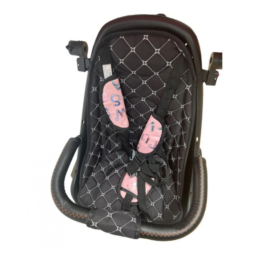 Tricicleta pliabila cu muzica si lumini, cu pozitie de somn si scaun reversibil, Varsta 8 luni+, SL01-Roz
