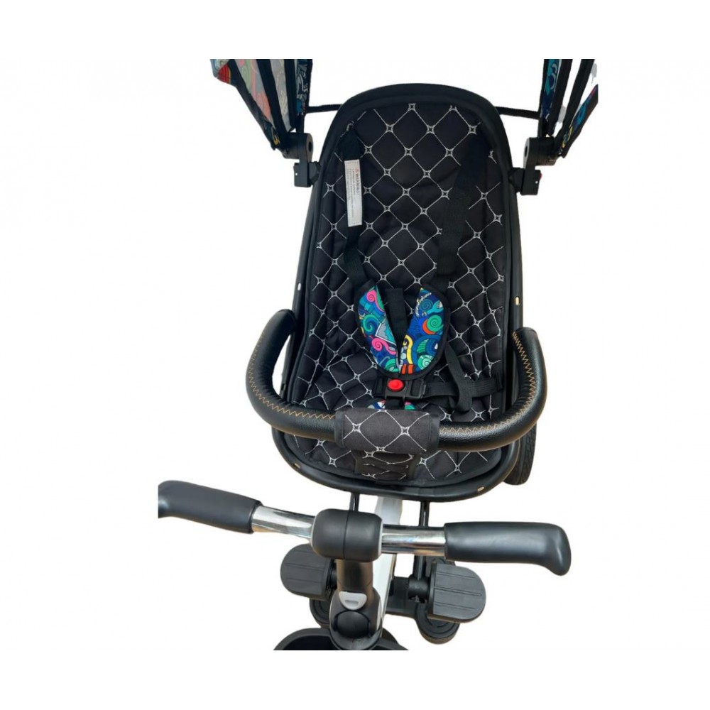 Tricicleta pliabila cu muzica si lumini, cu pozitie de somn si scaun reversibil, Varsta 8 luni+, SL01-Multicolor