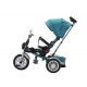 Tricicleta cu scaun reversibil tip moto cu far, pozitie de somn si scaun rotativ, 6-36 luni, lumini si muzica, SL03-Turcoaz