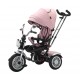 Tricicleta cu scaun reversibil tip moto cu far, pozitie de somn si scaun rotativ, 6-36 luni, lumini si muzica, SL03-Roz