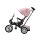 Tricicleta cu scaun reversibil tip moto cu far, pozitie de somn si scaun rotativ, 6-36 luni, lumini si muzica, SL03-Roz