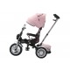 Tricicleta cu scaun reversibil tip moto cu far, pozitie de somn si scaun rotativ, 6-36 luni, lumini si muzica, SL03-Roz