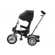 Tricicleta cu scaun reversibil tip moto cu far, pozitie de somn si scaun rotativ, 6-36 luni, lumini si muzica, SL03-Negru