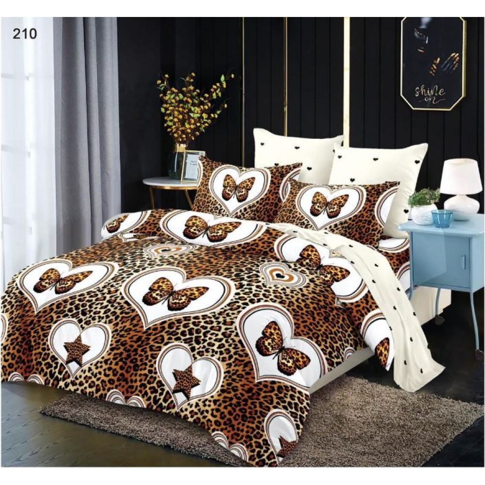 Set Lenjerie Eleganta pentru pat dublu din Bumbac Finet compus din 6 piese, Cearceaf de pat 245x250cm, PW-210