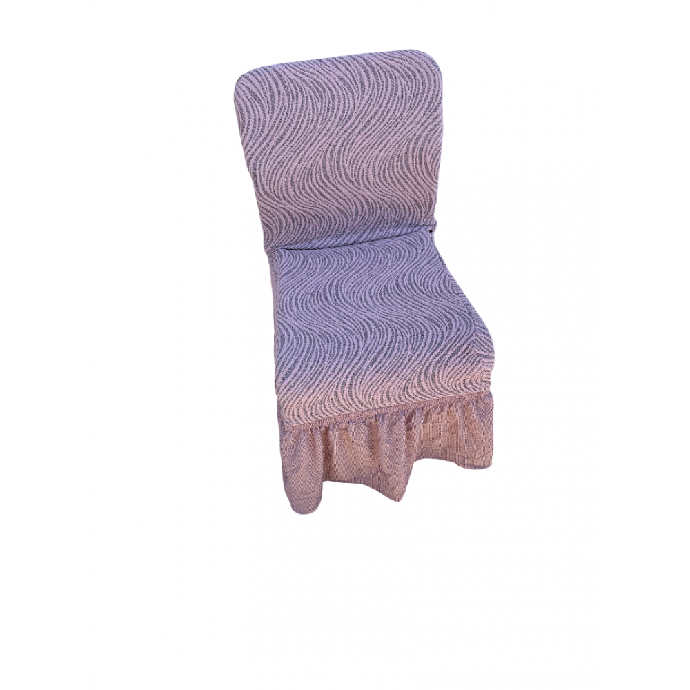 Set 6 huse din Jacquard pentru scaune cu volanase, ROZ, HJ-01