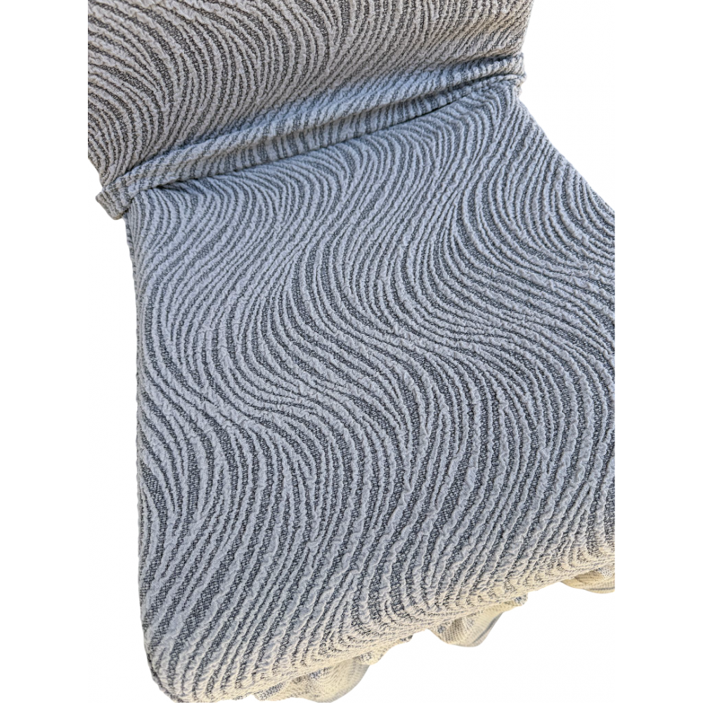 Set 6 huse din Jacquard pentru scaune cu volanase, CREM, HJ-02