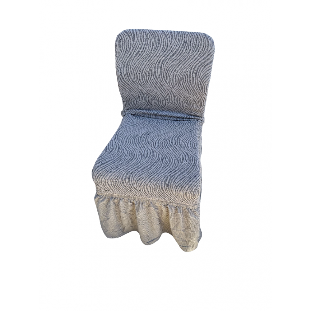 Set 6 huse din Jacquard pentru scaune cu volanase, CREM, HJ-02