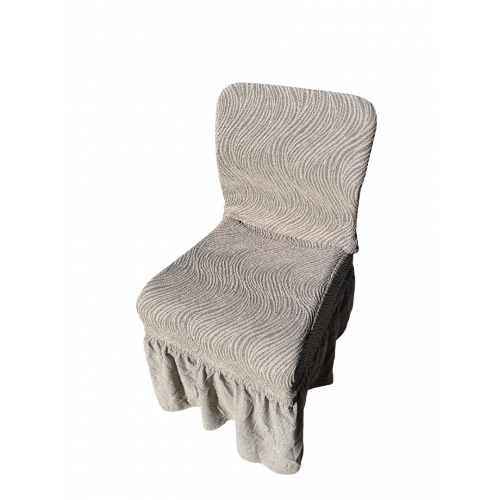 Set 6 huse din Jacquard pentru scaune cu volanase, BEJ, HJ-03 Set 6 huse din Jacquard pentru scaune cu volanase, BEJ, HJ-03