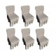 Set 6 huse din Jacquard pentru scaune cu volanase, BEJ, HJ-03