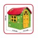 Casuta mare copii plastic Verde cu acoperis rosu 120x111x113cm, LOJ-03