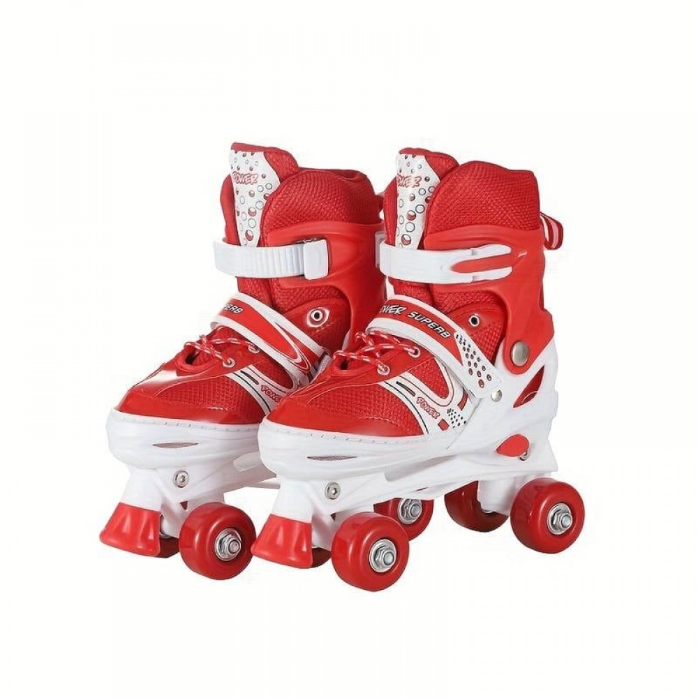 Role pentru Copii Icepatori Power R, 4 Roti Reglabile, Rosu cu Frana de Siguranta 27-30, ROL-02