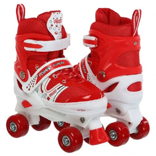 Role pentru Copii Icepatori Power R, 4 Roti Reglabile, Rosu cu Frana de Siguranta 27-30, ROL-02