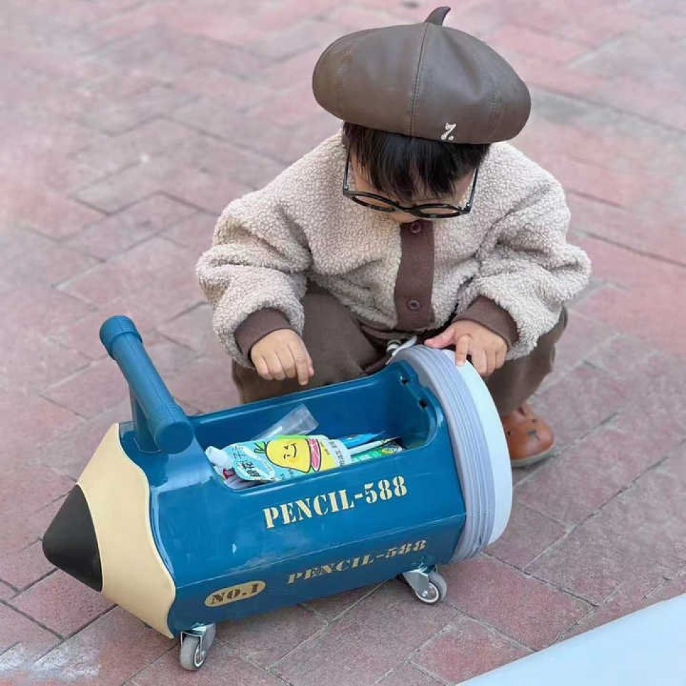 Scooter pentru copii Creion Glisor pe patru roti 1-3 ani, fara pedale, Muzical si lumina, ALBASTRU, SCT-03