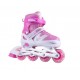 Role si patine cu rotile copii, roti silicon cu lumini, masuri reglabile L 31-34, Roz, ROL-011