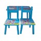 Set masuta lemn cu 2 scaune, 59x39x40 cm, Albastru, ML-03