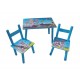 Set masuta lemn cu 2 scaune, 59x39x40 cm, Albastru, ML-03