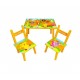 Set masuta lemn cu 2 scaune, 59x39x40 cm, Portocaliu, ML-04