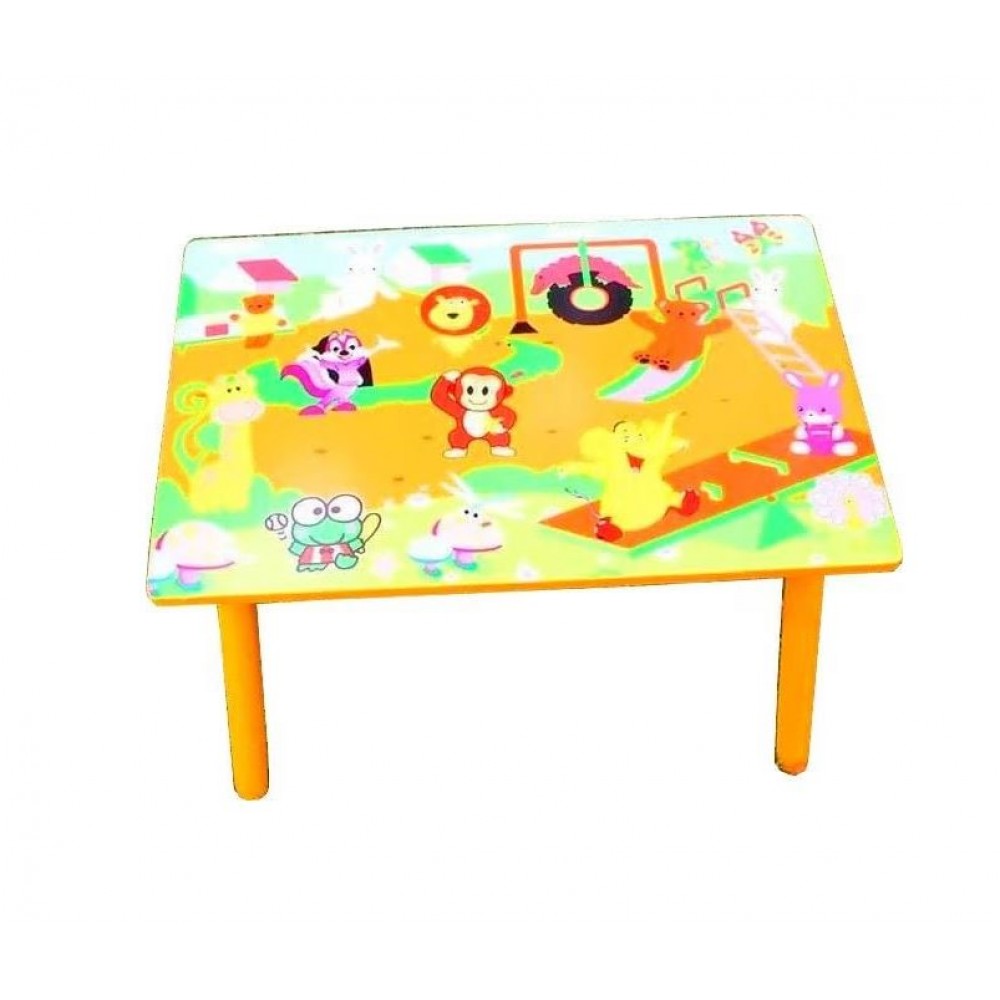 Set masuta lemn cu 2 scaune, 59x39x40 cm, Portocaliu, ML-04
