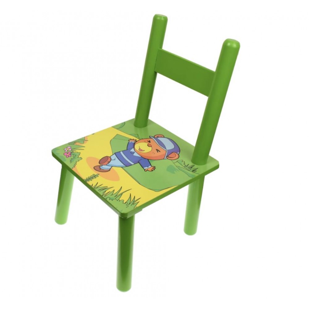 Set masuta lemn cu 2 scaune, 59x39x40 cm, Verde, ML-05