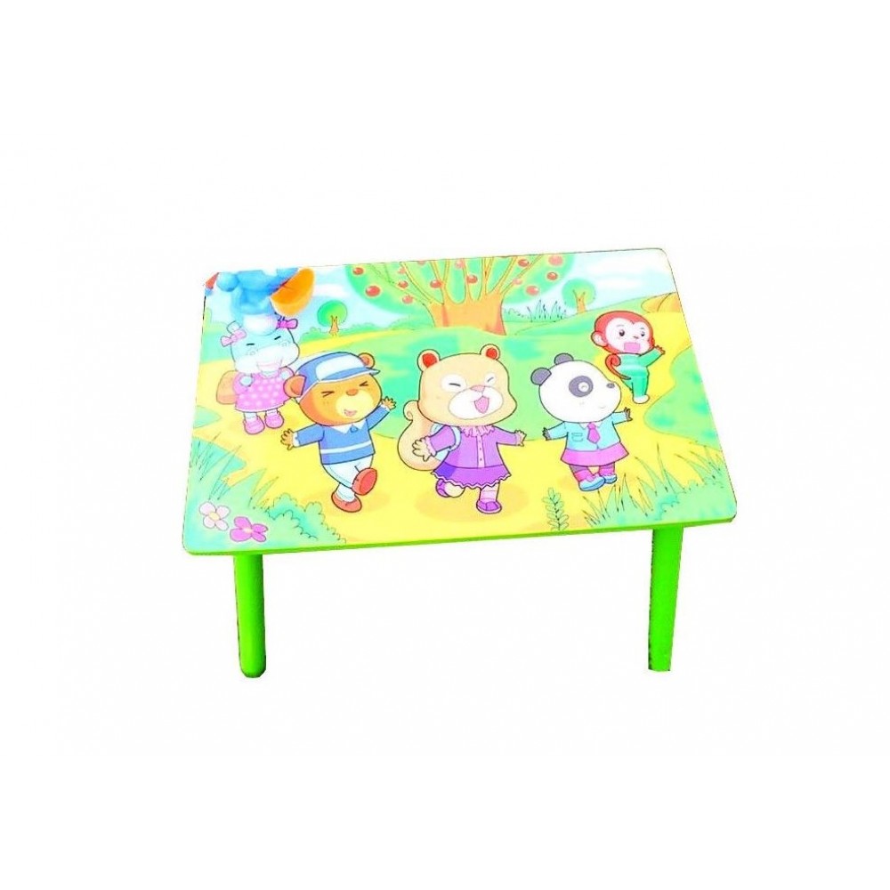 Set masuta lemn cu 2 scaune, 59x39x40 cm, Verde, ML-05