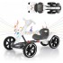 Masina Electrica Tip Kart pliabil de 6V cu scaun și volan reglabile pentru băieți și fete, muzică, roată pliabilă, lumini LED intermitente, Alb