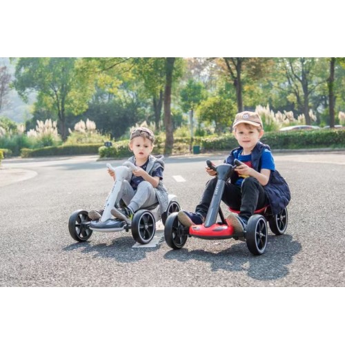 Masina Electrica Tip Kart pliabil de 6V cu scaun și volan reglabile pentru băieți și fete, muzică, roată pliabilă, lumini LED intermitente, Rosu