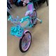Bicicleta cu Cos Printesa ROZ intre 4 -8 ani, Scaun pentru papusi Roti ajutatoare, 20 inch, oglinda, aparatoare, frana de mana fata-spate