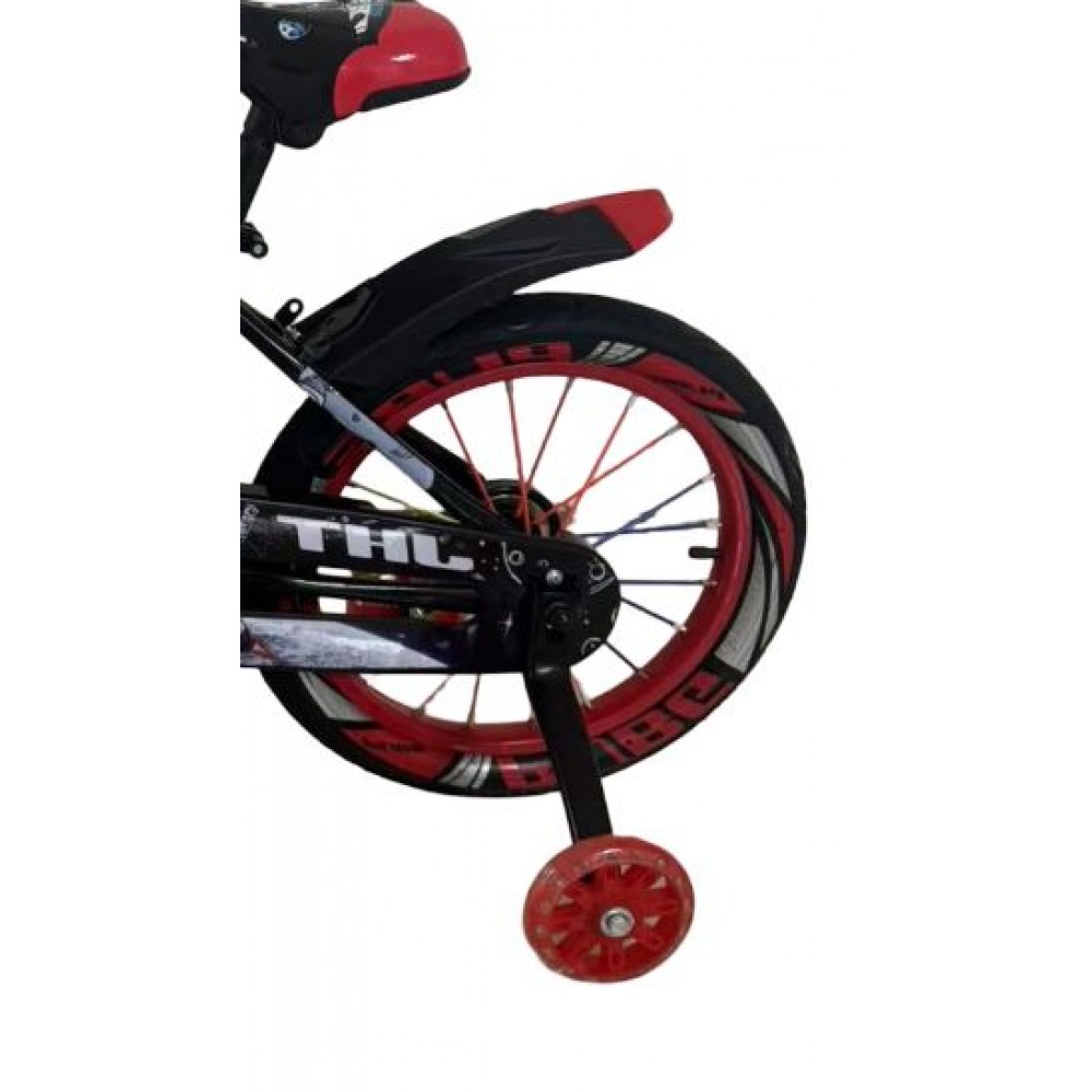 Bicicleta copii 10-14 ani cu roti ajutatoare si bidon pentru apa in suport JHT, 20 inch, Rosu