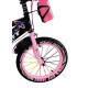 Bicicleta copii 7-10 ani cu roti ajutatoare si bidon pentru apa in suport JHT, 18 inch, Roz