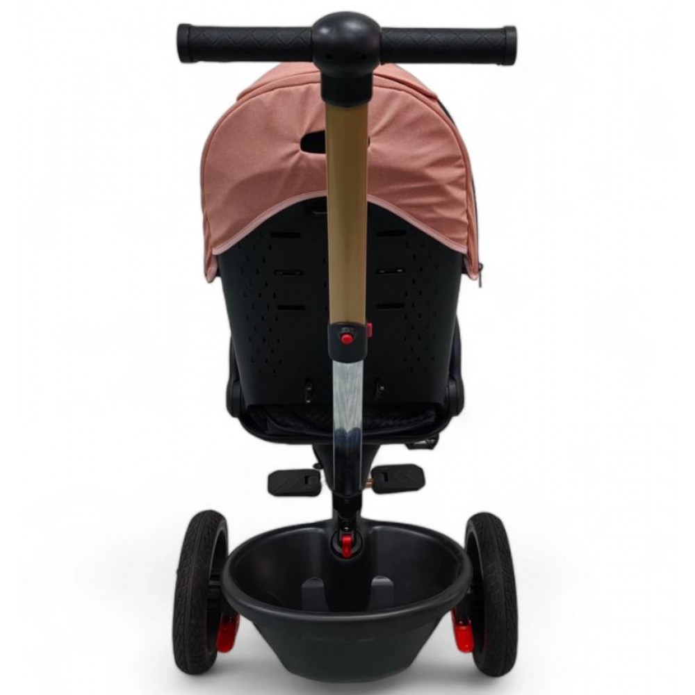 Tricicleta Copii Cu Pozitie De Somn Scaun Rotativ Sunete Si Lumini TRC-05,Roz Somon Plus TRICICLETE