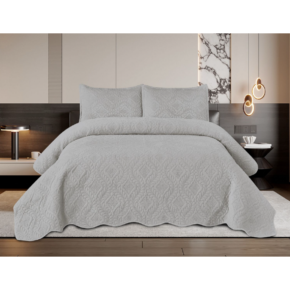 Set 3 Cuvertura dubla de lux din Catifea, Cuvertura de 220x240 cm, Cu 2 fete de perna 50 x70cm, CVN-04
