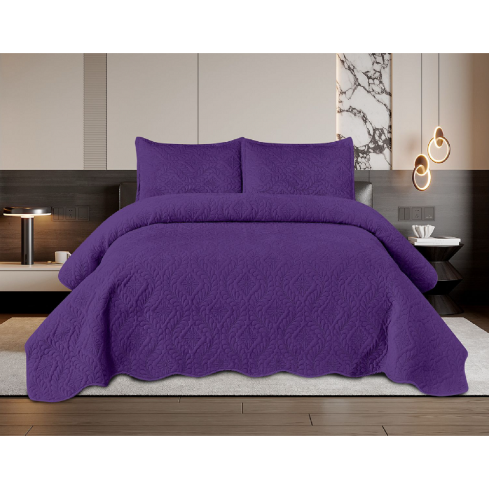 Set 3 Cuvertura dubla de lux din Catifea, Cuvertura de 220x240 cm, Cu 2 fete de perna 50 x70cm, CVN-13