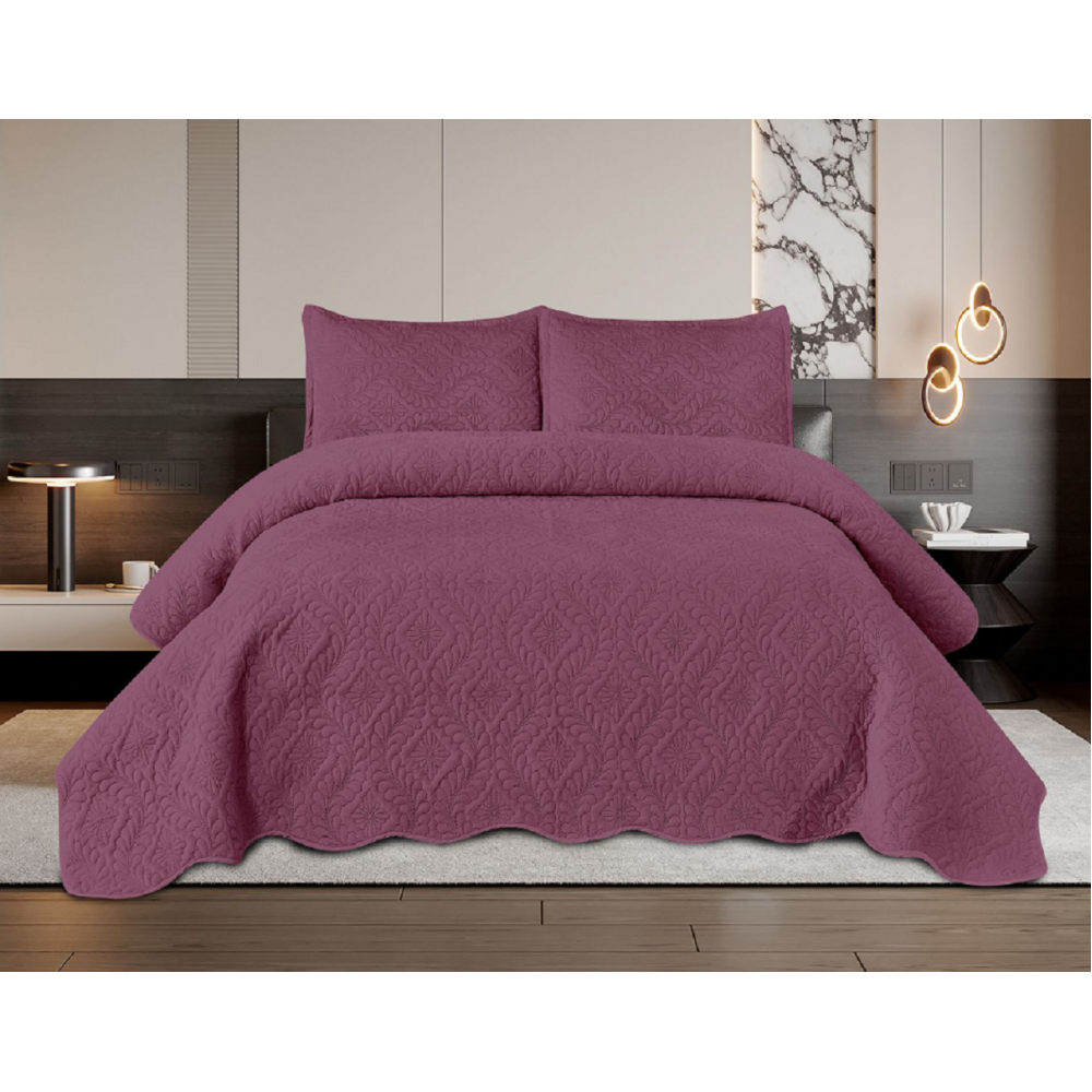 Set 3 Cuvertura dubla de lux din Catifea, Cuvertura de 220x240 cm, Cu 2 fete de perna 50 x70cm, CVN-14