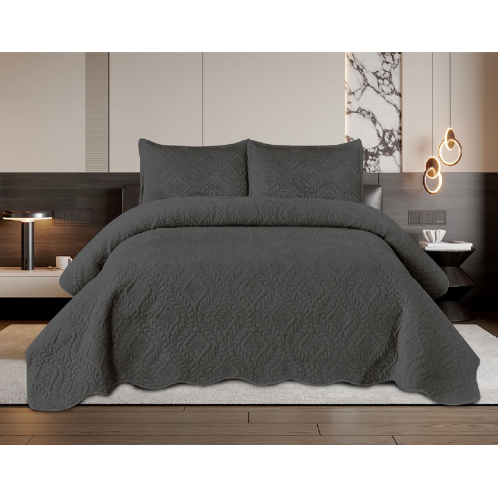 Set 3 Cuvertura dubla de lux din Catifea, Cuvertura de 220x240 cm, Cu 2 fete de perna 50 x70cm, CVN-15