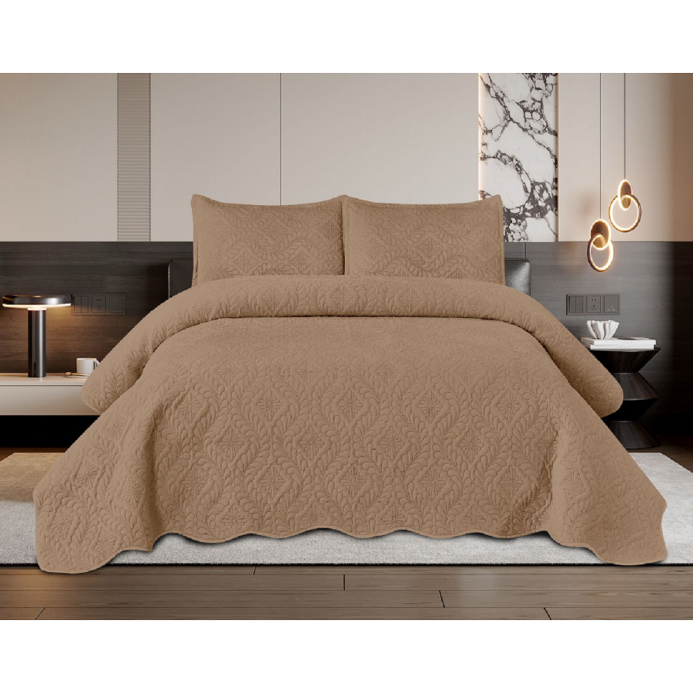 Set 3 Cuvertura dubla de lux din Catifea, Cuvertura de 220x240 cm, Cu 2 fete de perna 50 x70cm, CVN-17