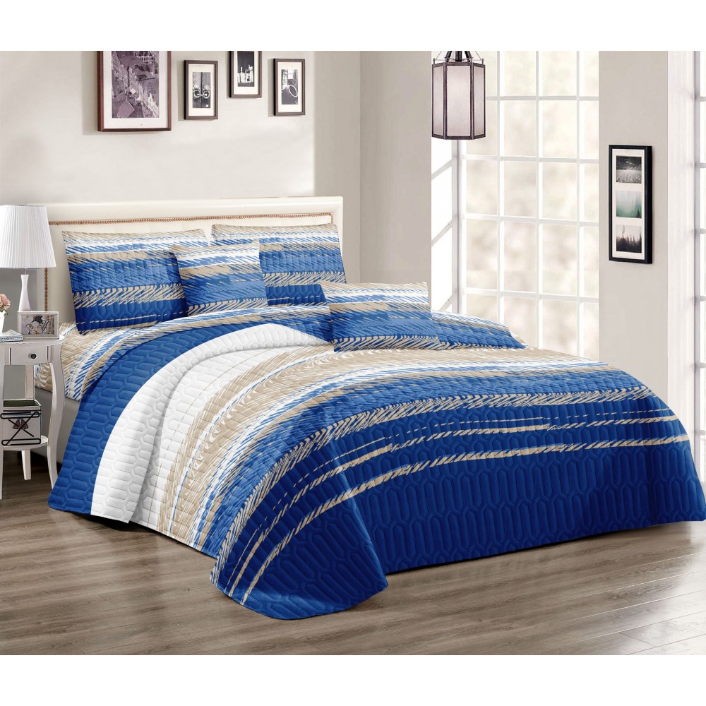 Set 3 Cuvertura dubla de lux din Bumbac Matlasata, Cuvertura de 220x240 cm, Cu 2 fete de perna 50 x70cm, CVN-30