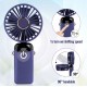 Ventilator portabil, 3 in 1, De Mana, De Birou, De Gat, 5 viteze, afisaj LED, Pliabil, incarcare USB, violet