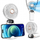 Ventilator portabil, 3 in 1, De Mana, De Birou, De Gat, 5 viteze, afisaj LED, Pliabil, incarcare USB, VERDE