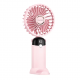 Ventilator portabil, 3 in 1, De Mana, De Birou, De Gat, 5 viteze, afisaj LED, Pliabil, incarcare USB, ROZ