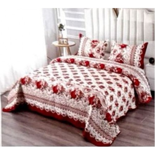 Cuvertura pentru pat dublu 3 piese din Bumbac Satinat 220x240 cm si 2 feţe de pernă, CVT-02