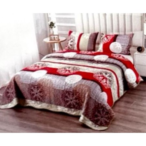 Cuvertura pentru pat dublu 3 piese din Bumbac Satinat 220x240 cm si 2 feţe de pernă, CVT-05