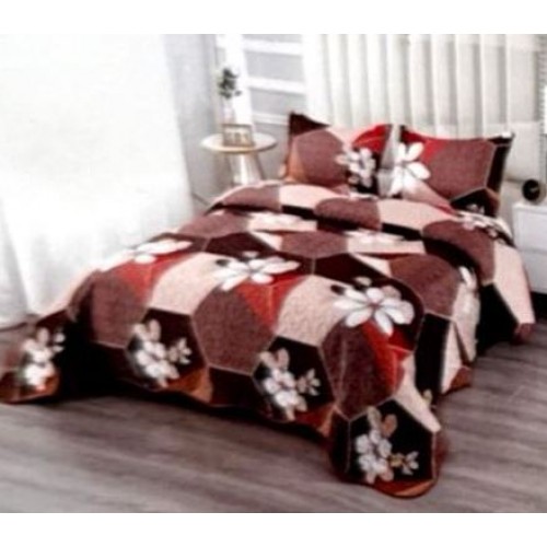 Cuvertura pentru pat dublu 3 piese din Bumbac Satinat 220x240 cm si 2 feţe de pernă, CVT-06