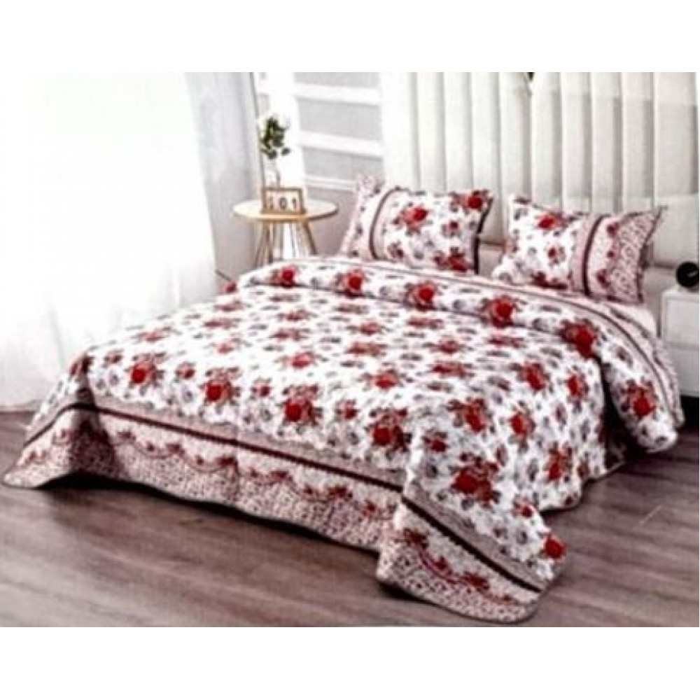 Cuvertura pentru pat dublu 3 piese din Bumbac Satinat 220x240 cm si 2 feţe de pernă, CVT-08