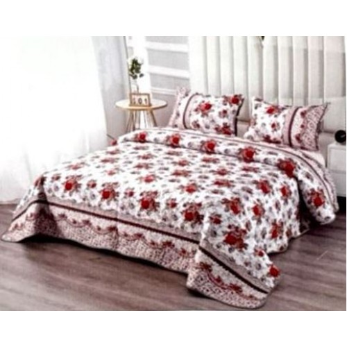 Cuvertura pentru pat dublu 3 piese din Bumbac Satinat 220x240 cm si 2 feţe de pernă, CVT-08