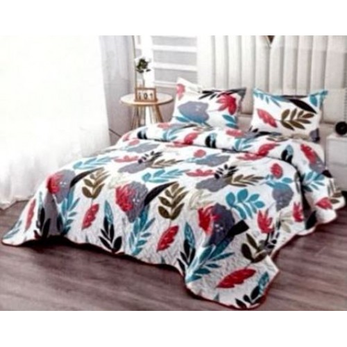 Cuvertura pentru pat dublu 3 piese din Bumbac Satinat 220x240 cm si 2 feţe de pernă, CVT-09